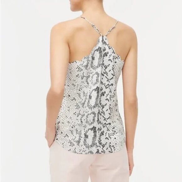 J. Crew Snakeskin Scalloped Cami Top - Picture 3 of 16
